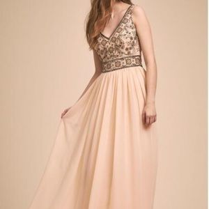 BHLDN Mischa beaded pink dress
